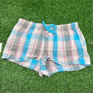 Micro Mini Plaid Y2K style pajama shorts